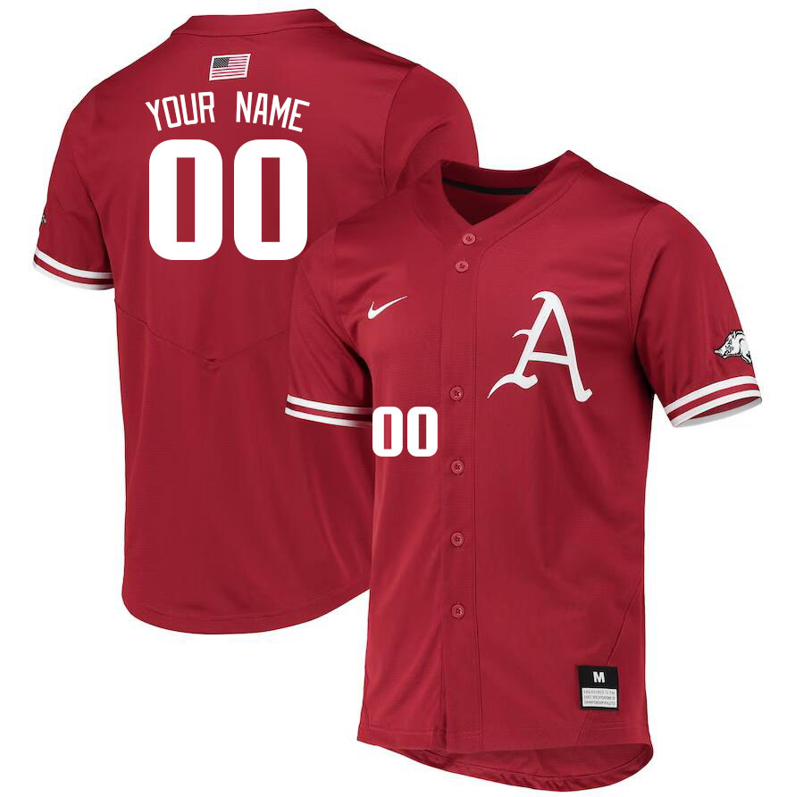 Custom Arkansas Razorbacks Name And Number College Baseball Jerseys Stitched-Cardinal